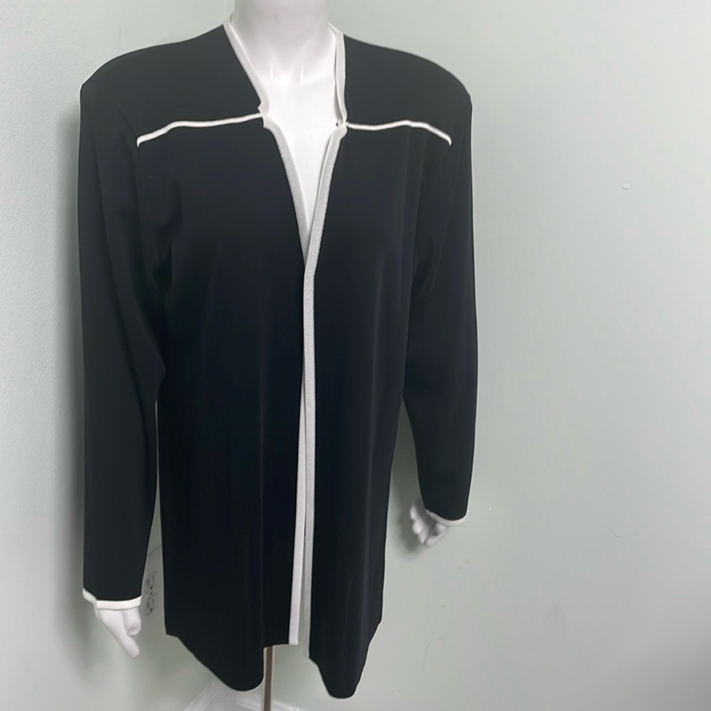 Misook Black Cardigan Open Front Sweater‎ size large